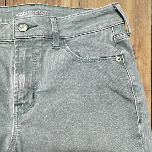 SOLD- Old Navy Jeans Womens Size 4 Rockstar Super Skinny Mid Rise Green Weather - Picture 3 of 8